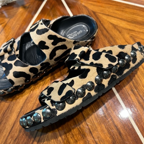 GIAMBATTISTA VALLI Studded Pony Hair Sandals